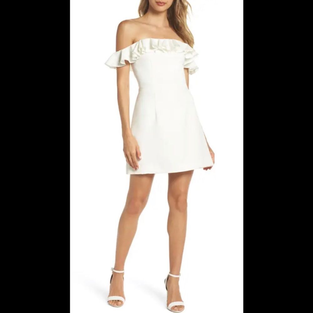 French Connection whisper light ivory dress. 4. - Picture 9 of 11